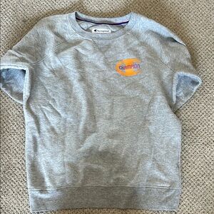 Champion Gray Sweatshirt Hoodie Athletic Style